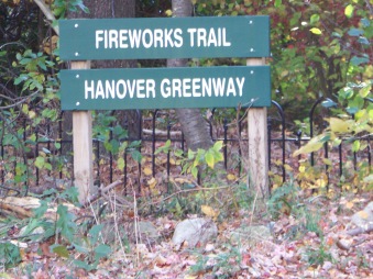 fireworks trail head sign